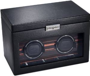 Wolf Designs 457256 Module 2.7 Roadster Double Watch Winder with Cover and Storage