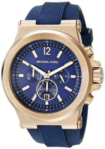 Michael Kors MK8295 48mm Stainless Steel Case Blue Rubber Mineral Men's Watch