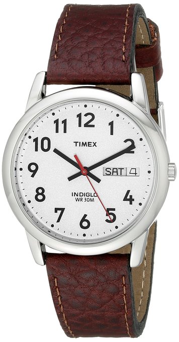 Timex Men's Easy Reader Brown Leather Watch - T20041