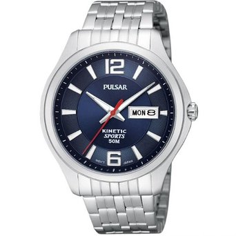 Pulsar Kinetic Blue Dial Stainless Steel Bracelet Gents Watch PD2037X1