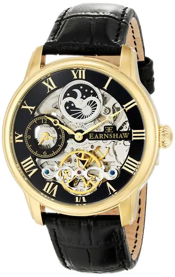 Thomas Earnshaw Men's ES-8006-05 Londitude Analogue Automatic Skeleton 2 Hands with Dual Time, Black Watch