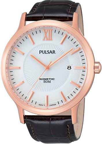 Pulsar Men's Kinetic Rose Gold White Dial PAR184X1