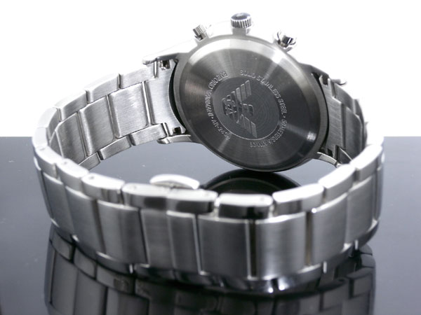 AR2434 Mens Armani Stainless Steel Bracelet Watch case back