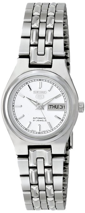 Seiko Women's SYM787K Silver Stainless-Steel Automatic Watch with White Dial