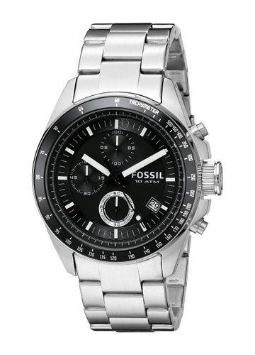 Fossil Mens Watch Decker CH2600 with Black Multi Dial and Stainless Steel Bracelet