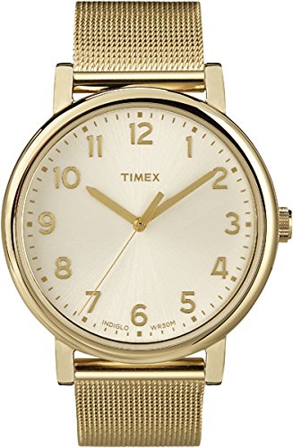 Timex Original Unisex Quartz Watch with Gold Dial Analogue Display and Stainless Steel Bracelet - T2N598PF