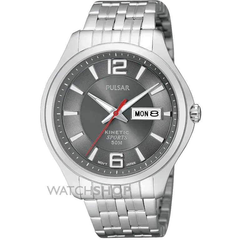 Pulsar Men's Kinetic Sport Stainless Steel Grey Dial PD2035X1