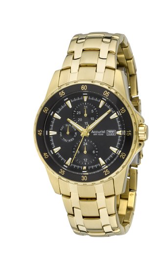 Accurist Men's Gold Tone Multidial Watch MB937B