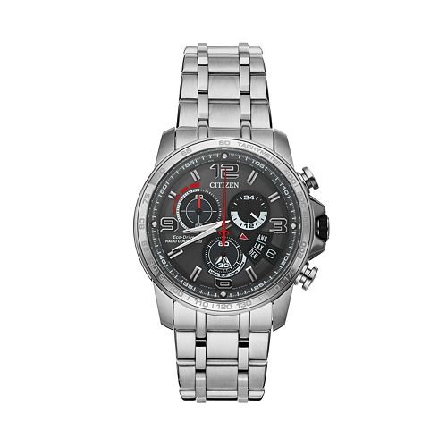 Citizen Watch Chronotime At Men's Quartz Watch with Grey Dial Analogue Display and Two Tone Stainless Steel Plated Bracelet BY0100-51H