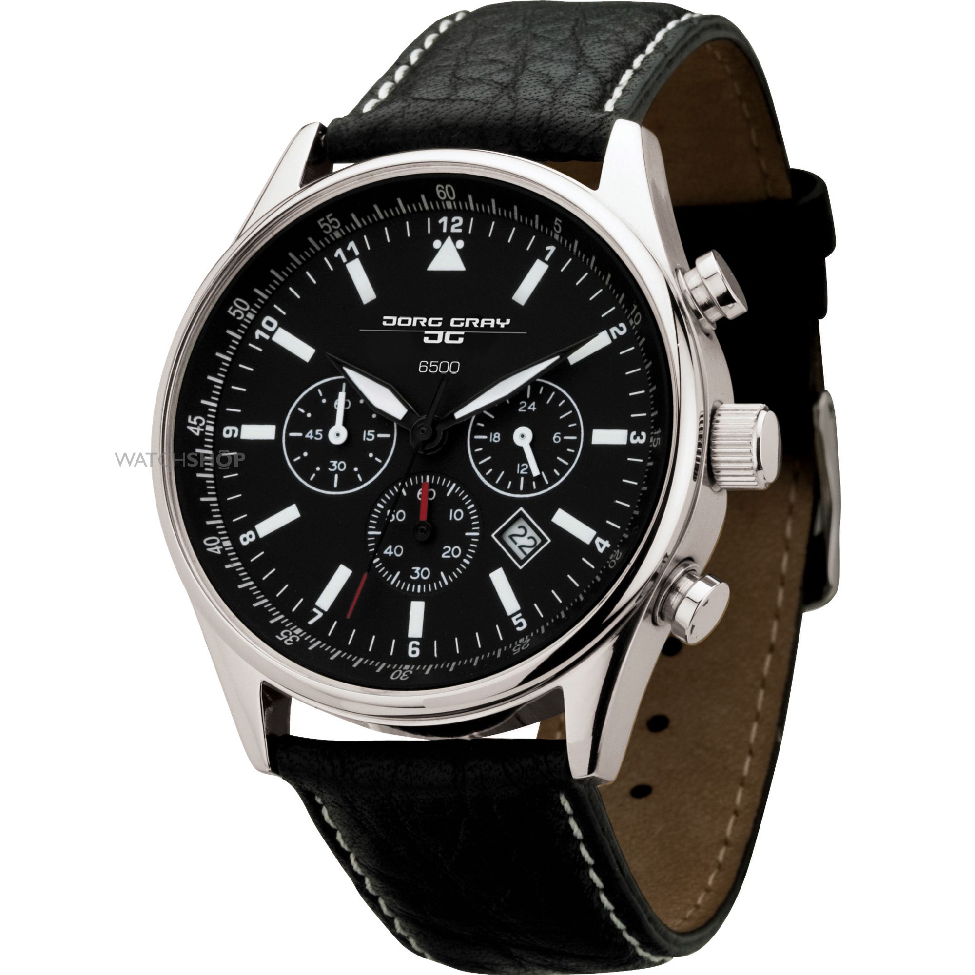 Jorg Gray Men's Quartz Watch JG6500 Commemorative Edition with Italian Buffalo Grain Leather Strap
