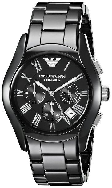 Emporio Armani AR1400 Gents Black Ceramic Round Black Dial Chronograph Watch