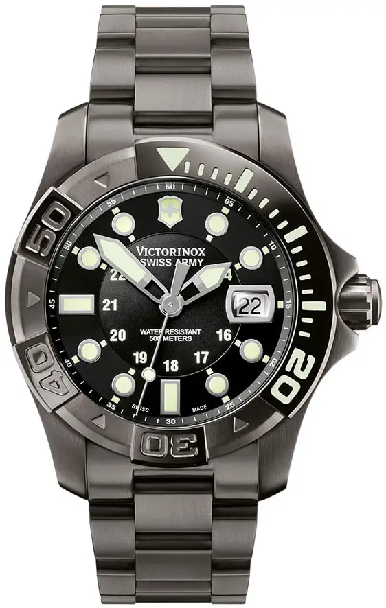Swiss Army 241429 43mm Black Steel Bracelet & Case Anti-Reflective Sapphire Men's Watch