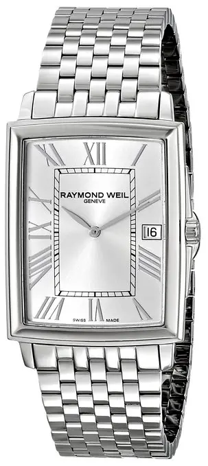 Raymond Weil Tradition Stainless Steel Mens Watch Silver Dial Calendar 5456-ST-00658