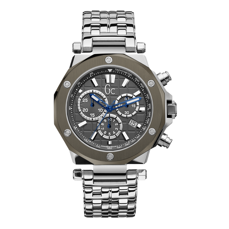 Guess Collection X72009G5S 40mm Silver Steel Bracelet & Case Anti-Reflective Sapphire Men's Watch