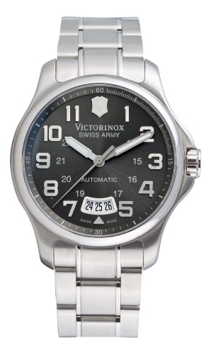Victorinox Swiss Army Men's Automatic Watch with Black Dial Analogue Display and Silver Stainless Steel Bracelet 241373