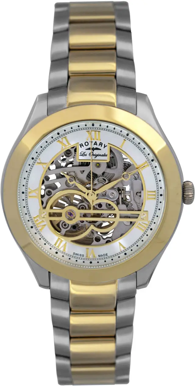GB90515/10 Gents Rotary Les Originales 'Jura' Stainless Steel and Gold Plated Bracelet Watch