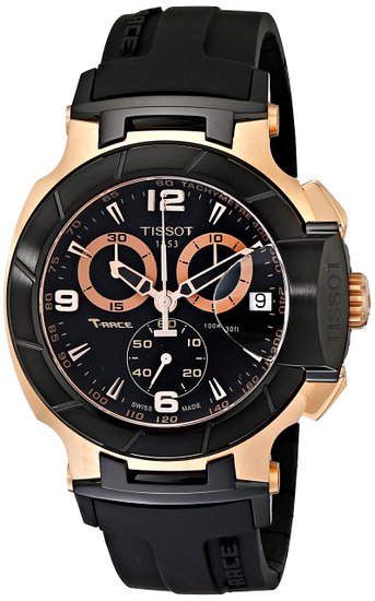 Tissot T-Race Rose Gold T0484172705706 45 Automatic Stainless Steel Case Black Rubber Men's Watch