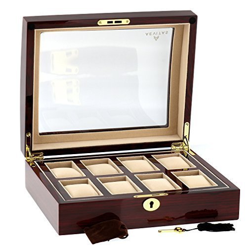 High Quality Watch Collectors Box for 8 Watches with Rose Wood Veneer High Gloss Finish by Aevitas