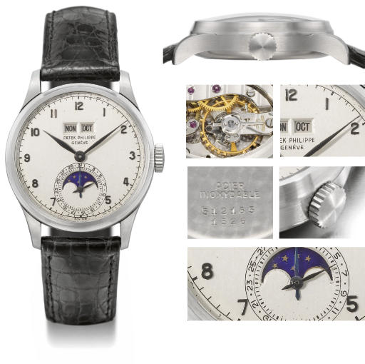 1949 Patek Philippe stainless steel perpetual calendar wristwatch