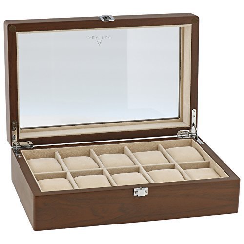 Natural Walnut Watch Collectors Box for 10 Wrist watches by Aevitas