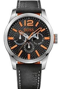 black and orange boss watch