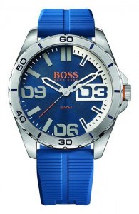 Hugo Boss Men's 48mm Blue Silicone Band Steel Case Quartz Analog Watch 1513286