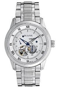Bulova Automatic Men's Watch with Silver Dial Analogue Display and Silver Stainless Steel Bracelet 96A118