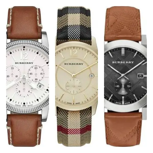 burberry watch men's leather strap