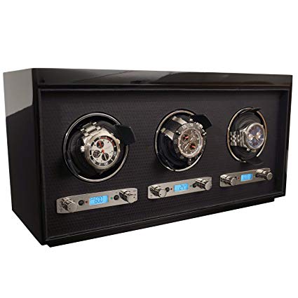 Wolf Designs 101361B Meridian Triple Watch Winder
