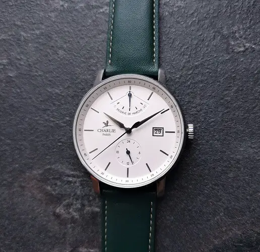 Charlie Paris Watch With Green Leather Strap