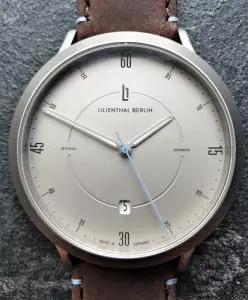 Lilienthal Berlin Watch review close up dial