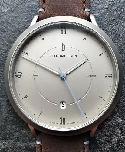 Lilienthal Berlin Watch review close up dial