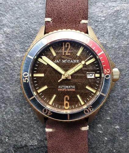 James McCabe Watches dial design Baja Diver Automatic Gravel Gold