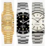 5 different popular Rolex watches are set next to eachother